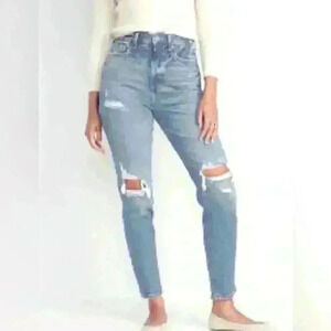 Old Navy High-Waisted OG Straight Ripped Jeans Size 8 Tall